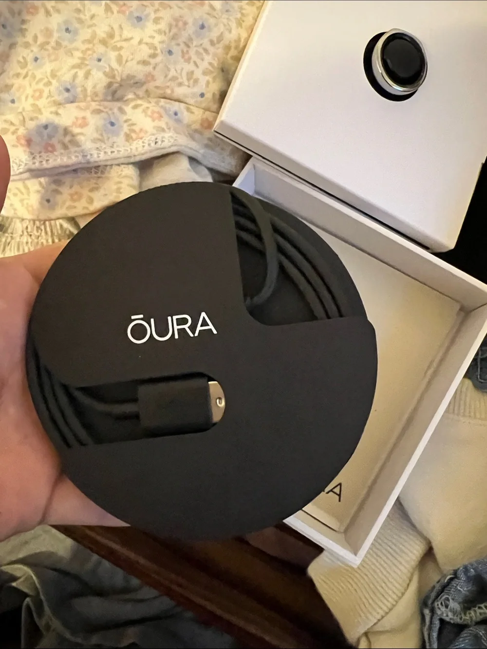 Oura Ring in Silver with Black Inner Face